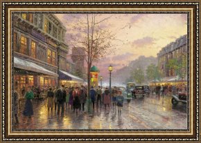 Place Blanche Boulevard Clichy Framed Paintings - BOULEVARD OF LIGHTS PARIS by Thomas Kinkade
