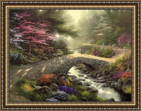 Bridge Framed Paintings - Bridge of Faith by Thomas Kinkade