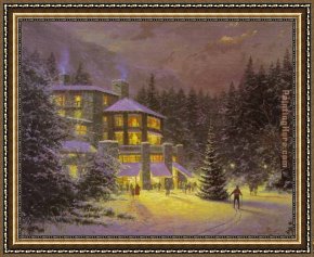 Spirit of Christmas Framed Paintings - CHRISTMAS AT THE AHWAHNEE by Thomas Kinkade