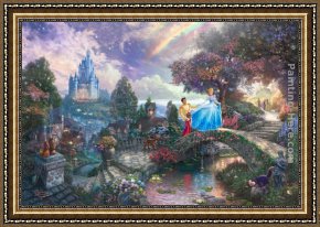 Thomas Kinkade Country Living Framed Paintings - Cinderella Wishes Upon a Dream by Thomas Kinkade
