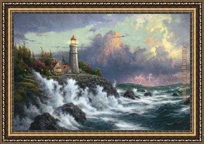 Storm Framed Paintings - Conquering the Storms by Thomas Kinkade