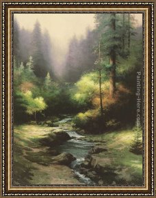 Western Trail - The Rockies Framed Paintings - Creekside Trail by Thomas Kinkade