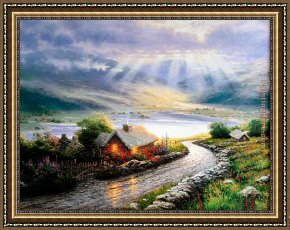 Isle of Sky Framed Paintings - Emerald Isle Cottage by Thomas Kinkade
