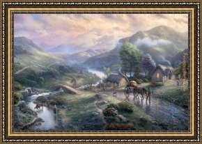 Valley Framed Paintings - Emerald valley by Thomas Kinkade