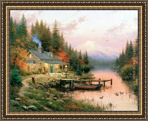 The Day's Bag Framed Paintings - End of a Perfect Day by Thomas Kinkade