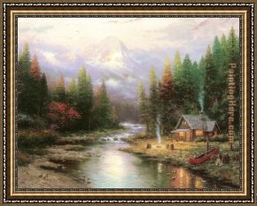 The Day's Bag Framed Paintings - End Of A Perfect Day II by Thomas Kinkade