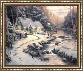 An Evening in Prague Framed Paintings - Evening Glow by Thomas Kinkade