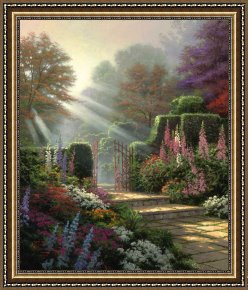 Thomas Kinkade Country Living Framed Paintings - Garden of Grace by Thomas Kinkade