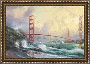 Thomas Kinkade Country Living Framed Paintings - Golden Gate Bridge San Francisco by Thomas Kinkade