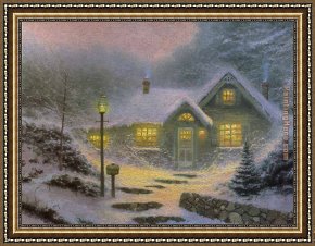 A Rough Journey Home Framed Paintings - Home for the Evening by Thomas Kinkade