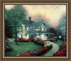 Heart Framed Paintings - Home Is Where The Heart Is by Thomas Kinkade