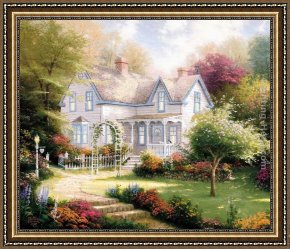 Heart Framed Paintings - Home Is Where The Heart Is II by Thomas Kinkade