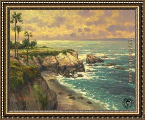 Serenity Cove Framed Paintings - La Jolla Cove by Thomas Kinkade