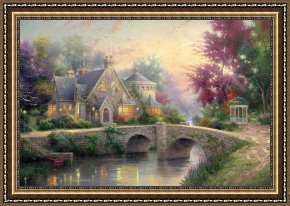 Thomas Kinkade Country Living Framed Paintings - Lamplight Manor by Thomas Kinkade