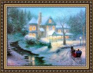 Thomas Kinkade Moonlit Sleigh Ride painting anysize 50% off