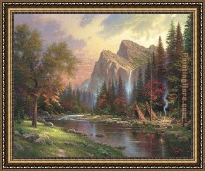 Mountain Poppies III Framed Paintings - Mountains Declare his Glory by Thomas Kinkade