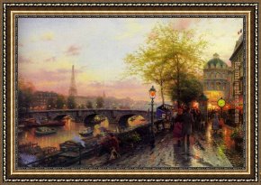 Thomas Kinkade Country Living Framed Paintings - PARIS EIFFEL TOWER by Thomas Kinkade