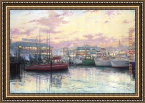 The Heart of San Francisco Framed Paintings - San Francisco Fisherman's Wharf by Thomas Kinkade