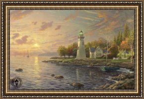 Serenity Framed Paintings - Serenity Cove by Thomas Kinkade