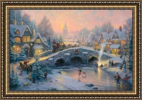 Spirits at Play II Framed Paintings - spirit of xmas by Thomas Kinkade