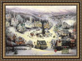 Circle Framed Paintings - St. Nicholas Circle by Thomas Kinkade