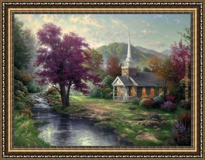 Thomas Kinkade Country Living Framed Paintings - Streams of Living Water by Thomas Kinkade