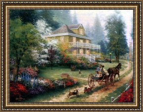 Hills of Tuscany I Framed Paintings - Sunday at Apple Hill by Thomas Kinkade