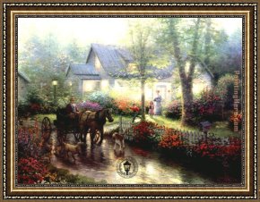 Early Sunday Morning Framed Paintings - Sunday Outing by Thomas Kinkade