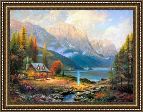 Thomas Kinkade Country Living Framed Paintings - The Beginning of a Perfect Day by Thomas Kinkade