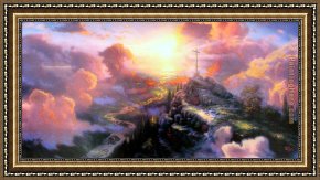 Cross in The Wilderness Framed Paintings - The Cross by Thomas Kinkade