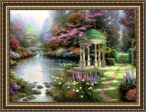 Thomas Kinkade Country Living Framed Paintings - The Garden of Prayer by Thomas Kinkade
