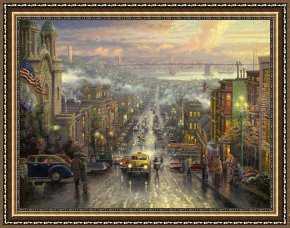The Heart of The Rose Framed Paintings - The Heart of San Francisco by Thomas Kinkade