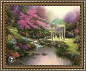 Serenity Framed Paintings - the Pools of Serenity I by Thomas Kinkade