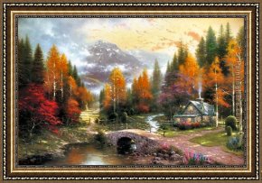 Valley Framed Paintings - The Valley of Peace by Thomas Kinkade