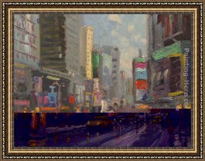 Jazz on The Square Framed Paintings - Time Square by Thomas Kinkade