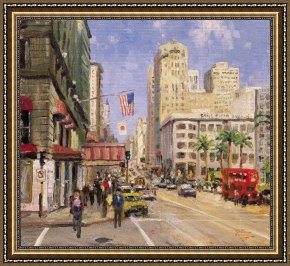 The Heart of San Francisco Framed Paintings - Union Square San Francisco by Thomas Kinkade
