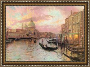Thomas Kinkade Country Living Framed Paintings - venice by Thomas Kinkade
