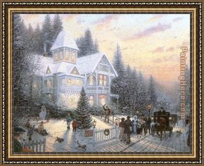 Thomas Kinkade Country Living Framed Paintings - Victorian Christmas by Thomas Kinkade