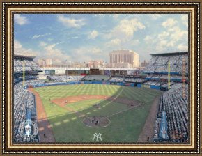 Building Framed Paintings - yankee stadium by Thomas Kinkade