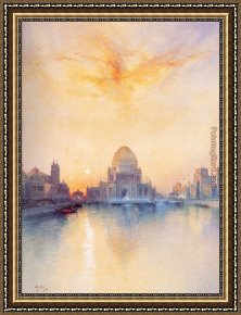 Small Worlds II Framed Paintings - Chicago World's Fair by Thomas Moran
