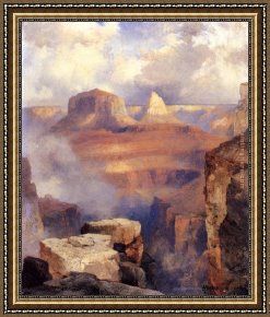 Edward Moran Framed Paintings - Grand Canyon by Thomas Moran