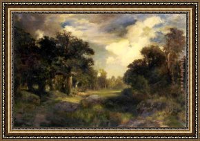 A Long Island River Framed Paintings - Long Island Landscape by Thomas Moran