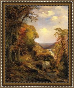 Hills of Tuscany I Framed Paintings - On the Wissahickon near Chestnut Hill by Thomas Moran