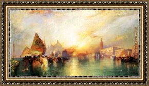 Venice Framed Paintings - The Gate of Venice by Thomas Moran