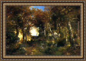 Pools of Serenity Framed Paintings - The Woodland Pool by Thomas Moran