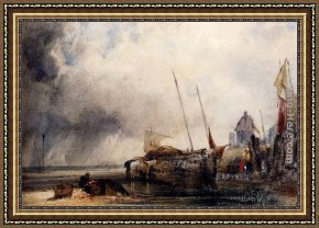 Eze-sur-mer Framed Paintings - St-Valery-Sur-Somme by Thomas Shotter Boys