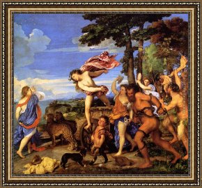 Bacchus And Ariadne Framed Paintings - Bacchus and Ariadne by Titian