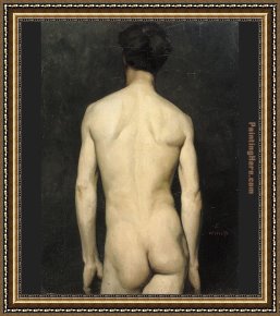Nude Framed Paintings - Albert Edelfelt male nude 1 by Unknown Artist