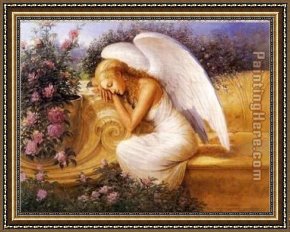 The Angel Appears to Tobias Framed Paintings - Angel at Rest by Tadiello by Unknown Artist