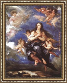 Assumption of The Virgin, Detail of The Apostles Framed Paintings - Assumption of Mary Magdalene By Antolinez by Unknown Artist